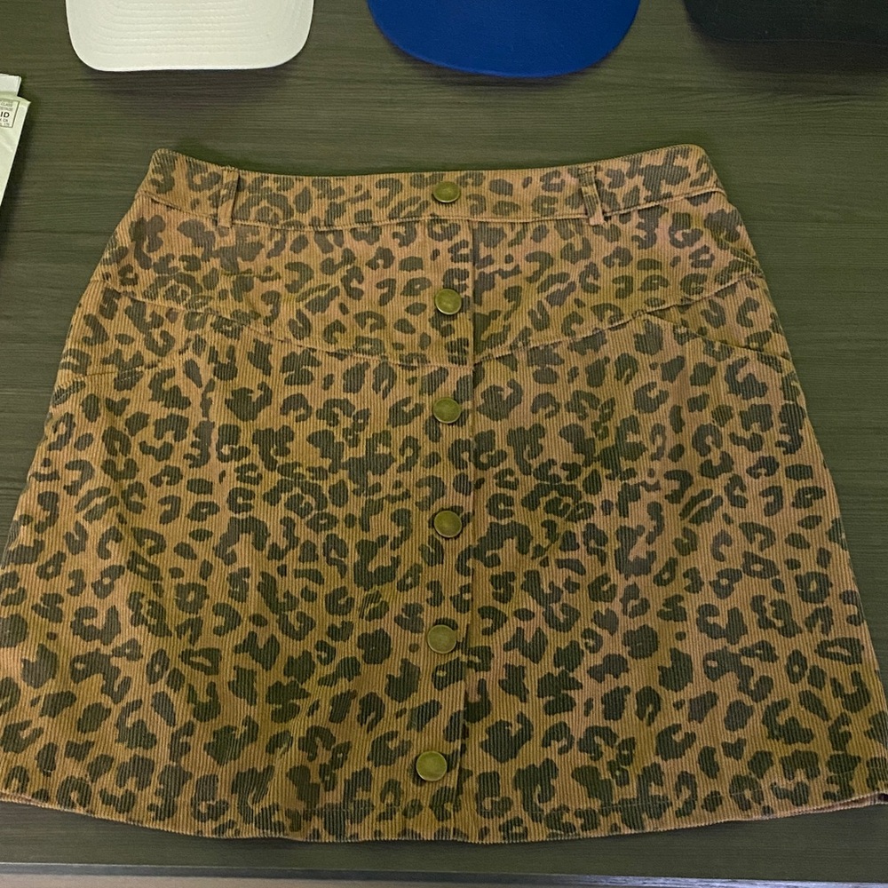 SHEIN Brown Leopard Print Mini Skirt